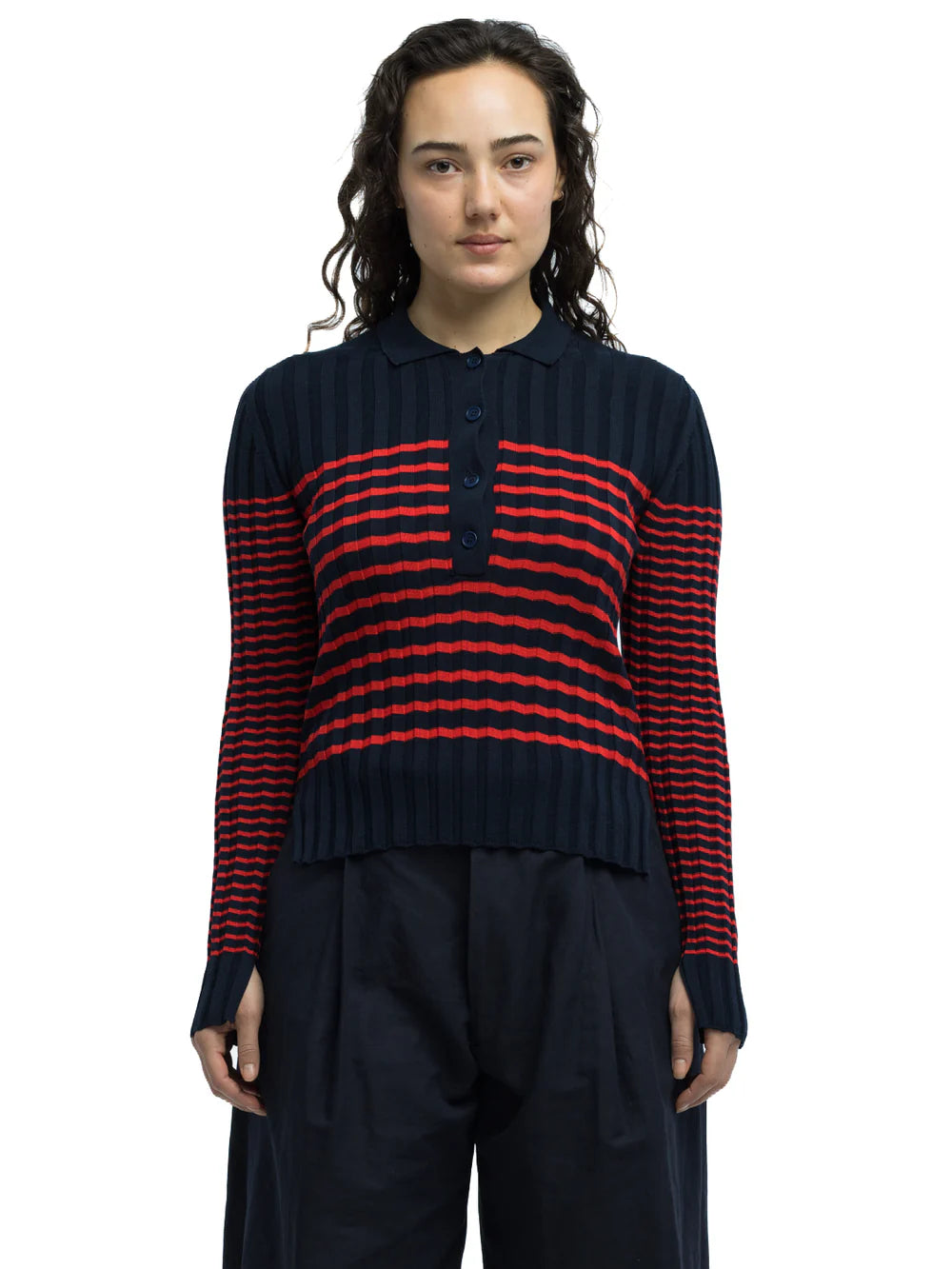 Nico Ribbed Striped Polo
