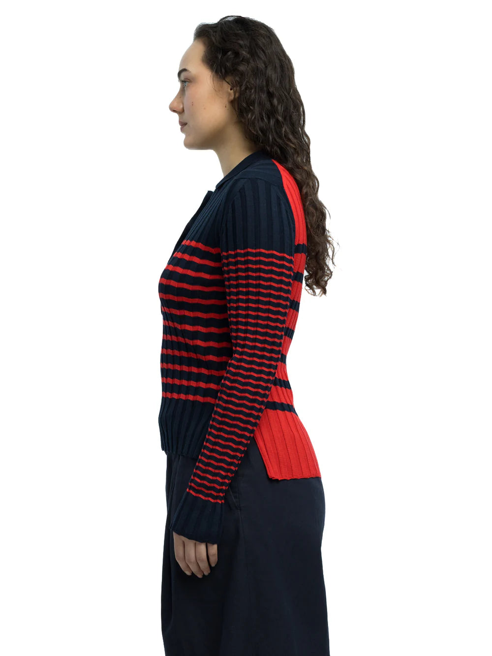Nico Ribbed Striped Polo