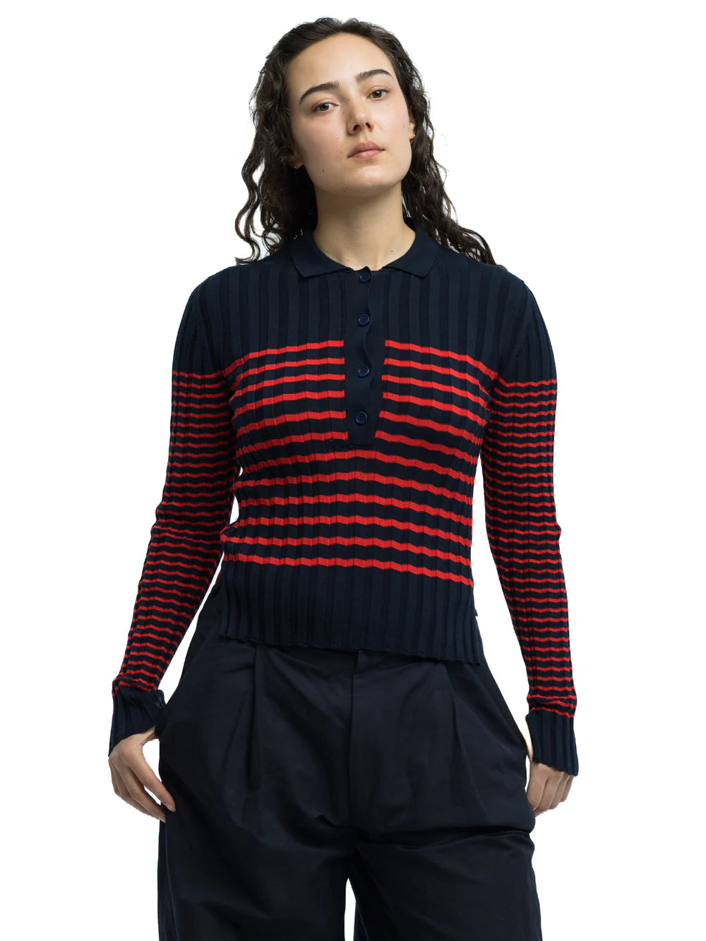 Nico Ribbed Striped Polo
