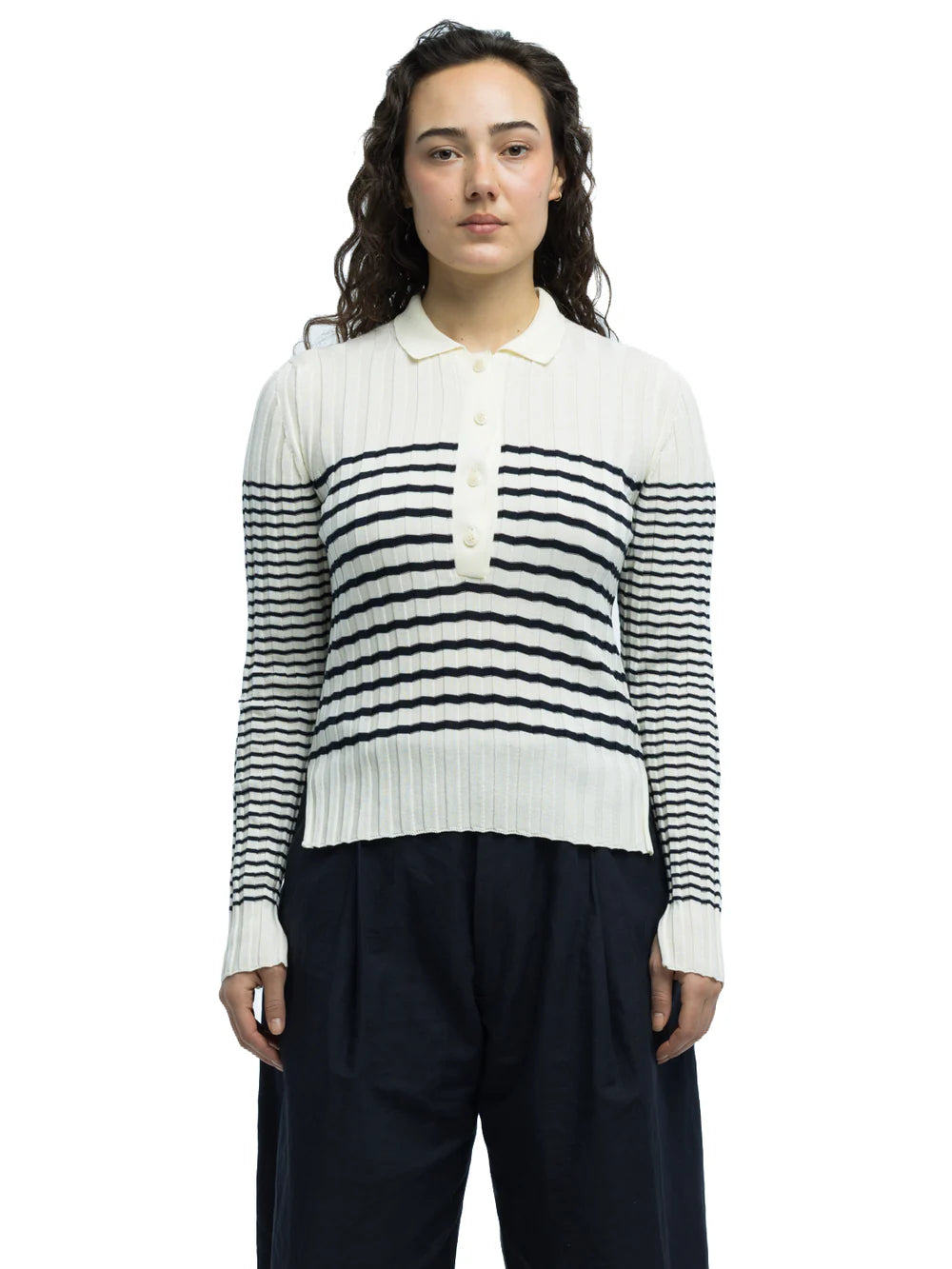 Nico Ribbed Striped Polo