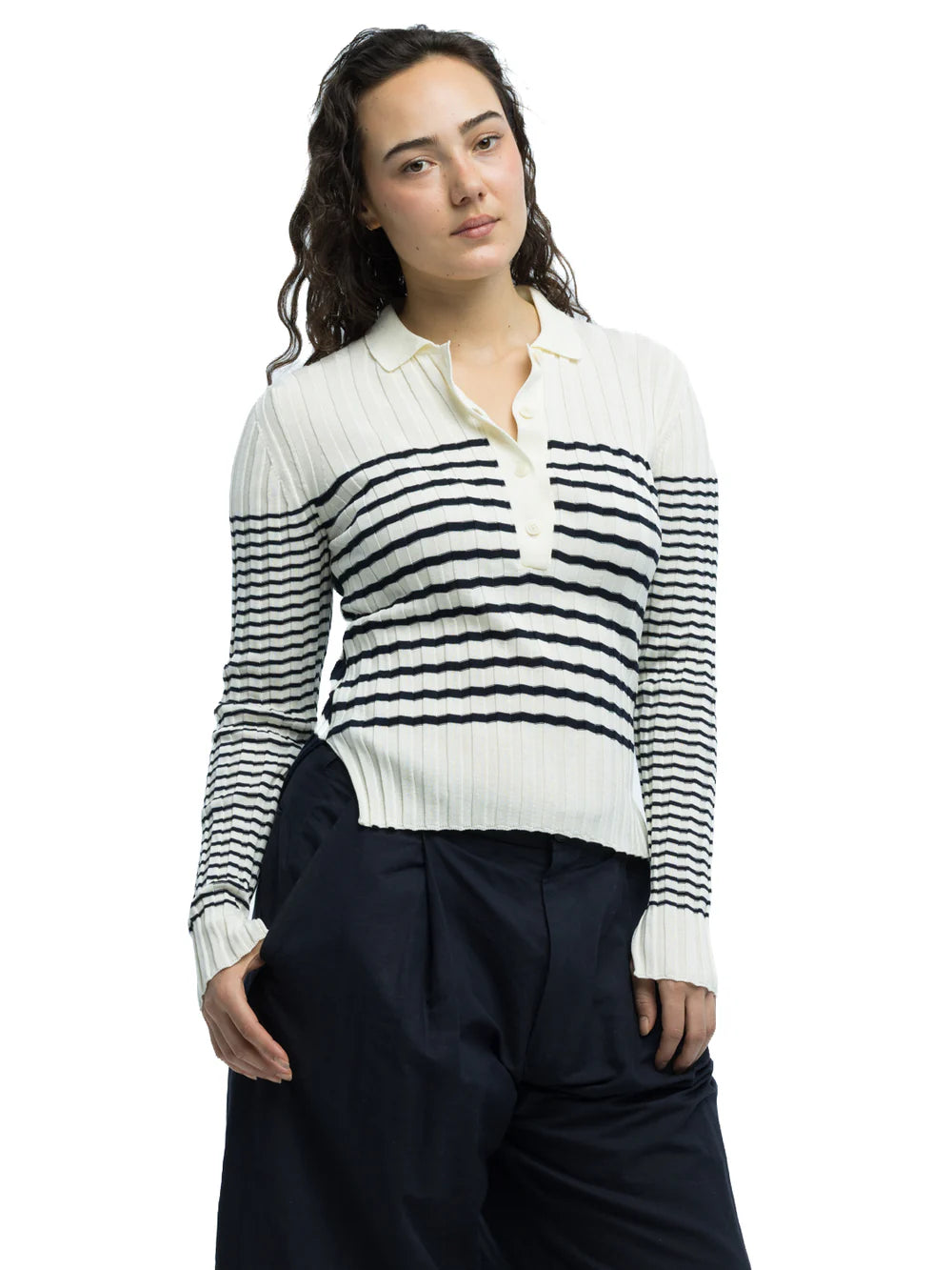 Nico Ribbed Striped Polo