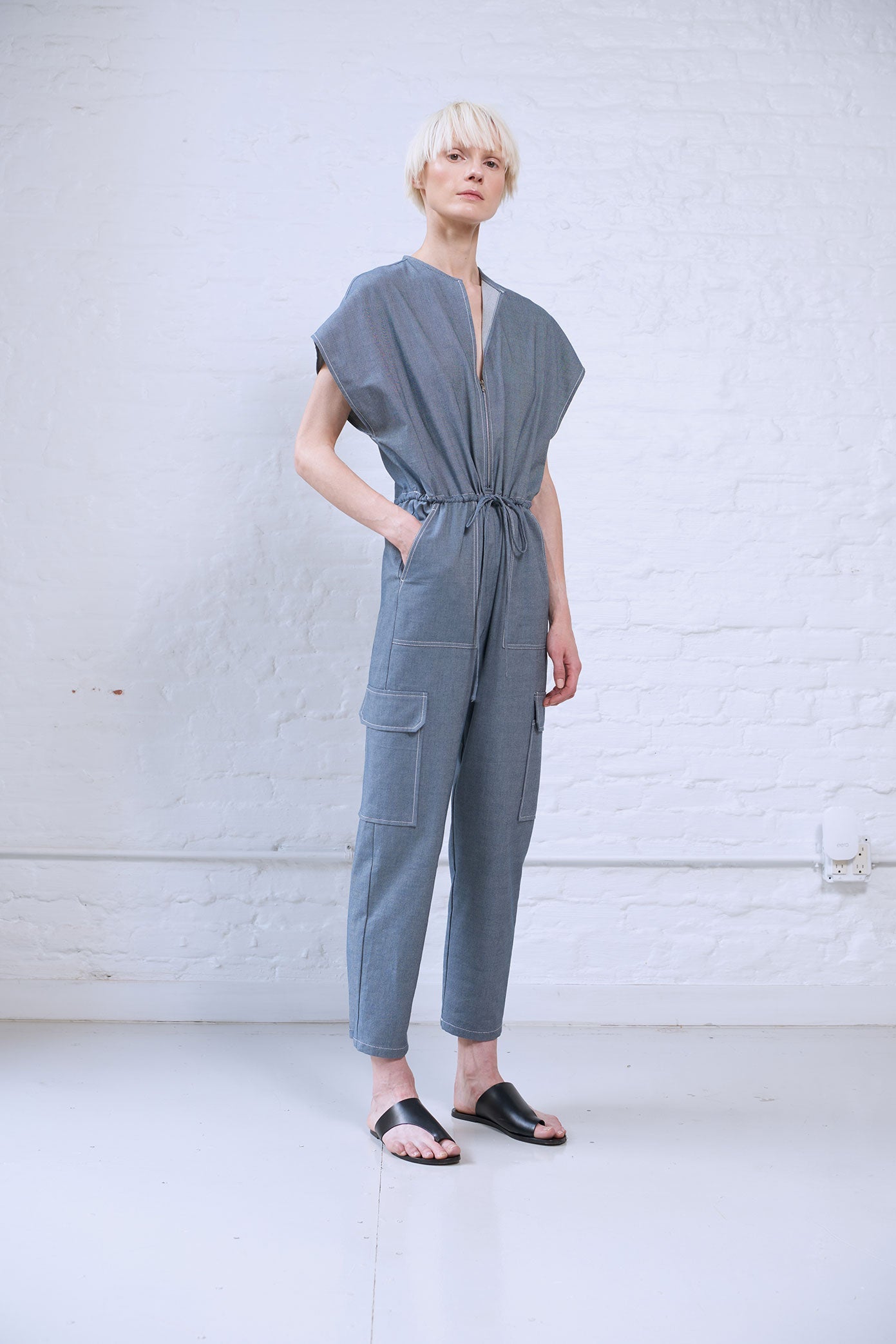 Traci Japanese Denim Jumpsuit - Blue