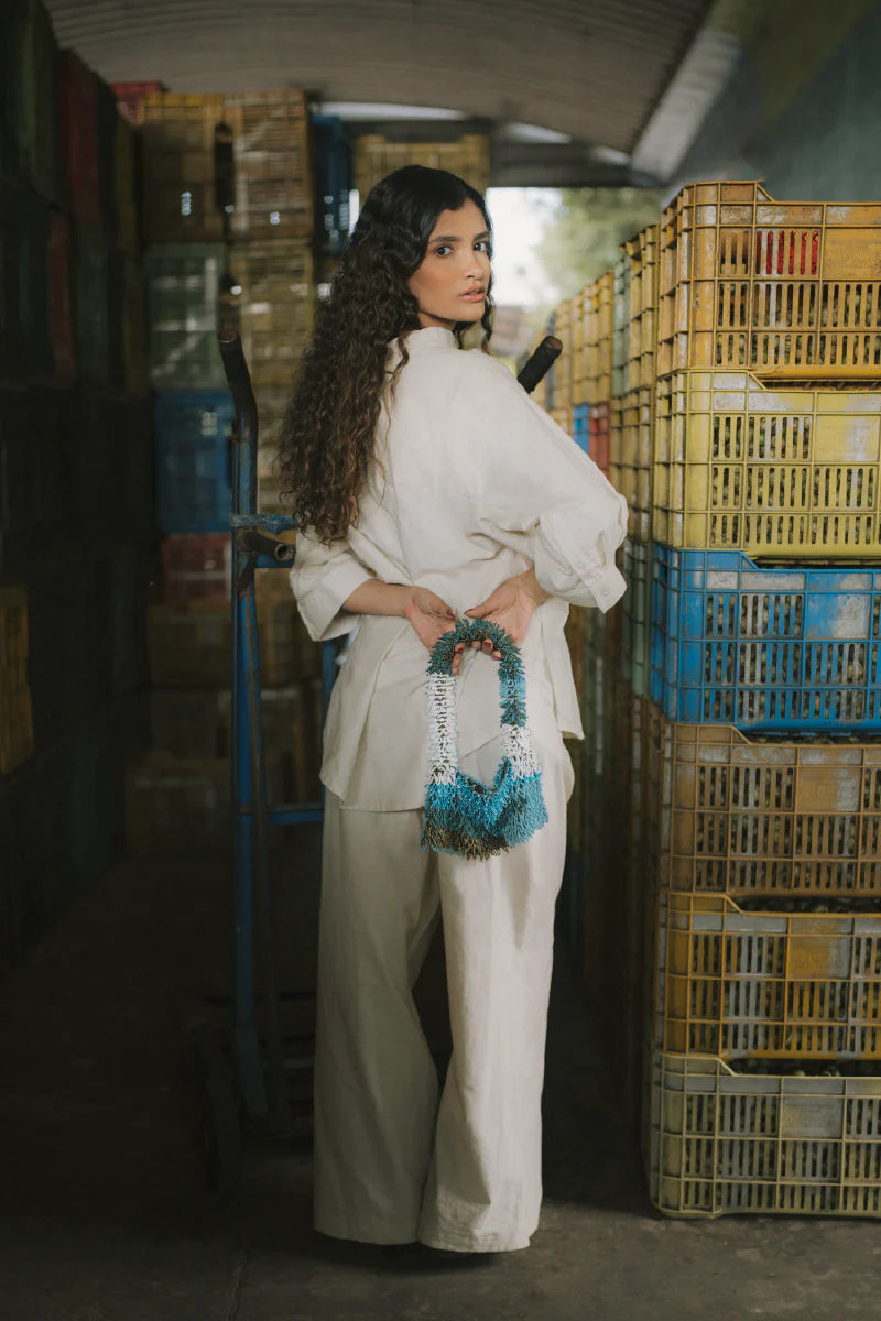 NINA BAG - GREENS, BLUES & WHITE