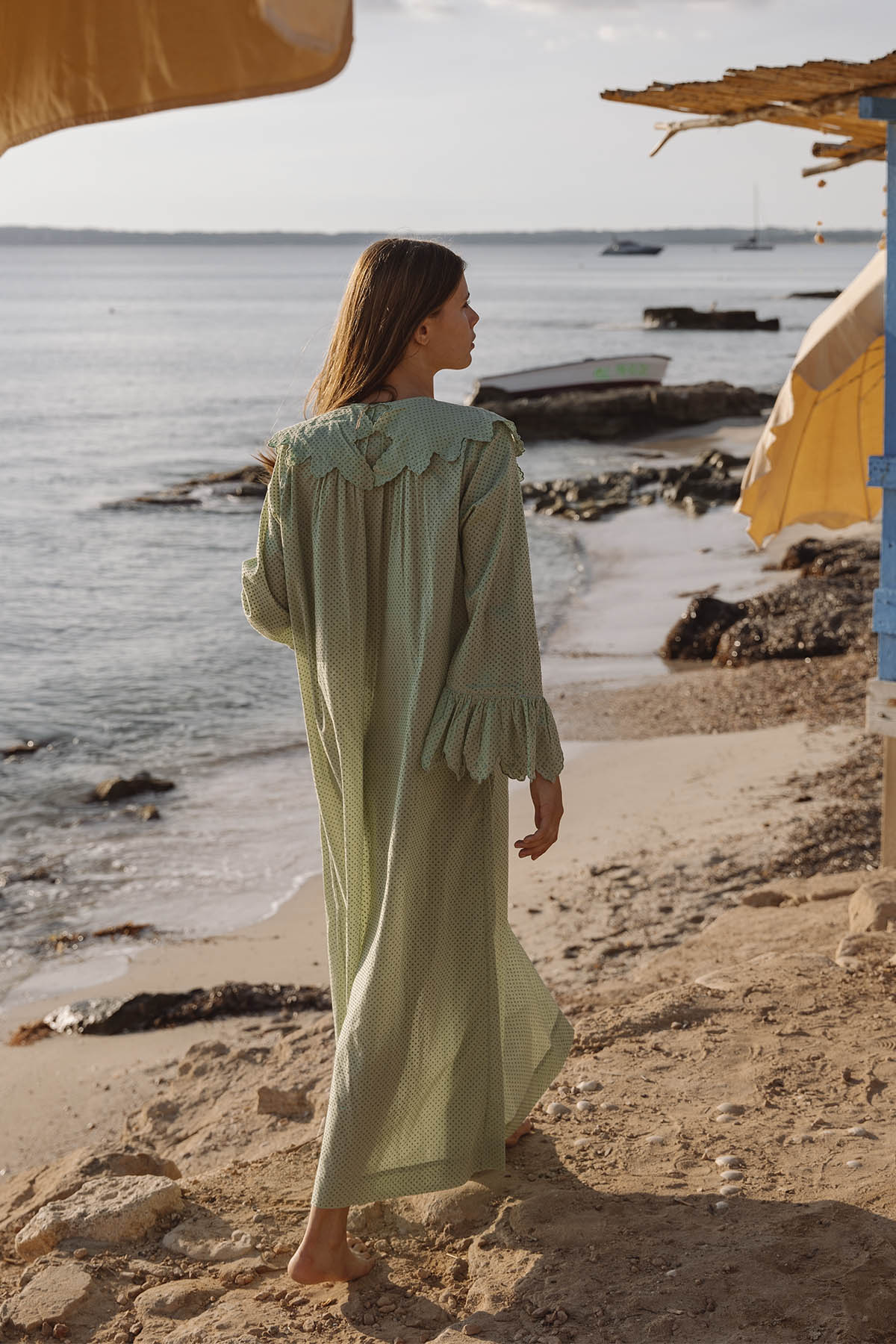 ROMANTIC I LONG SLEEVE KAFTAN I GREEN