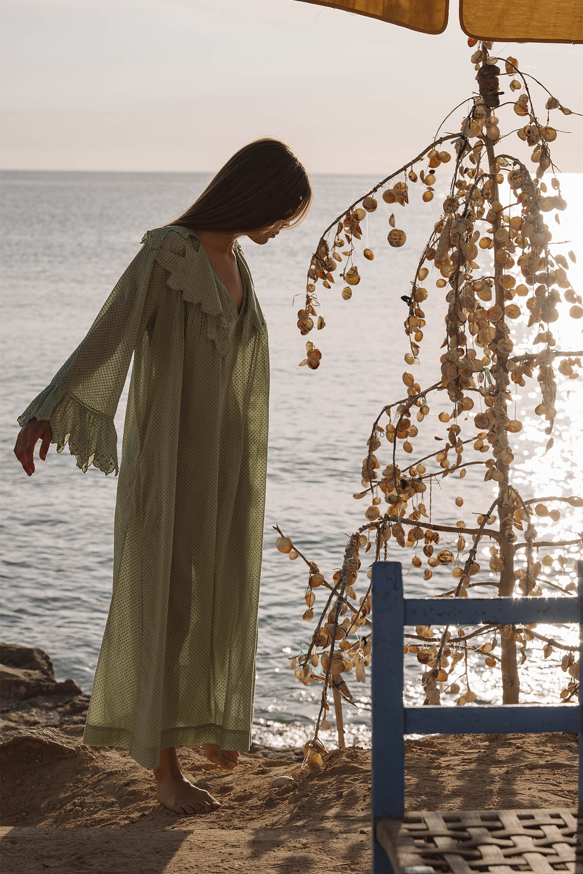 ROMANTIC I LONG SLEEVE KAFTAN I GREEN
