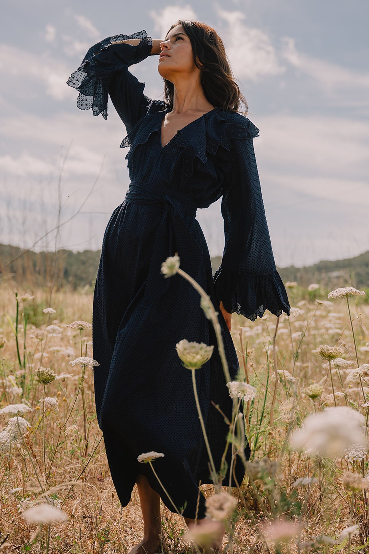 ROMANTIC I LONG SLEEVE KAFTAN I NAVY