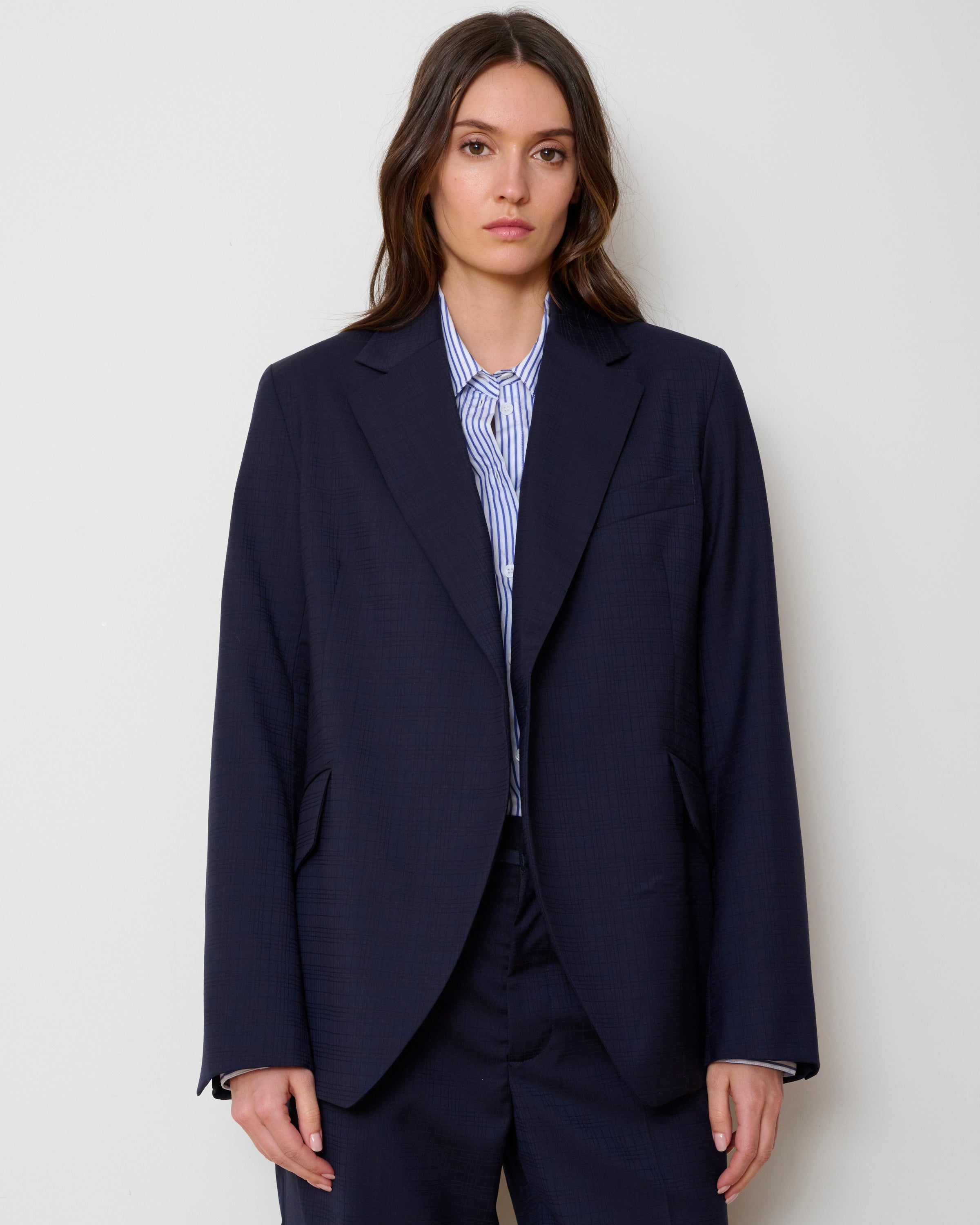 Smoking Blazer - Navy Check