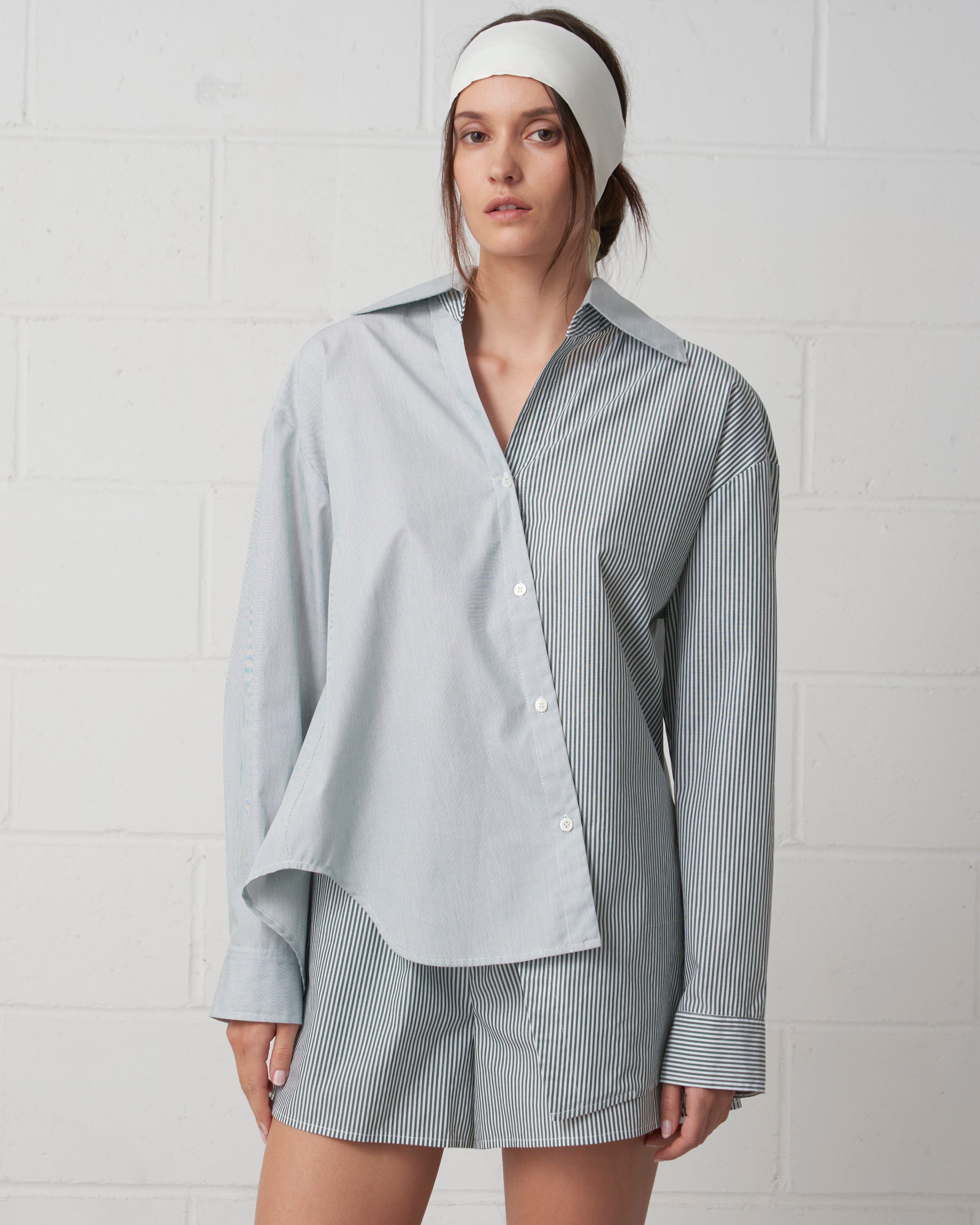 The Marbella Shirt - Green Stripe