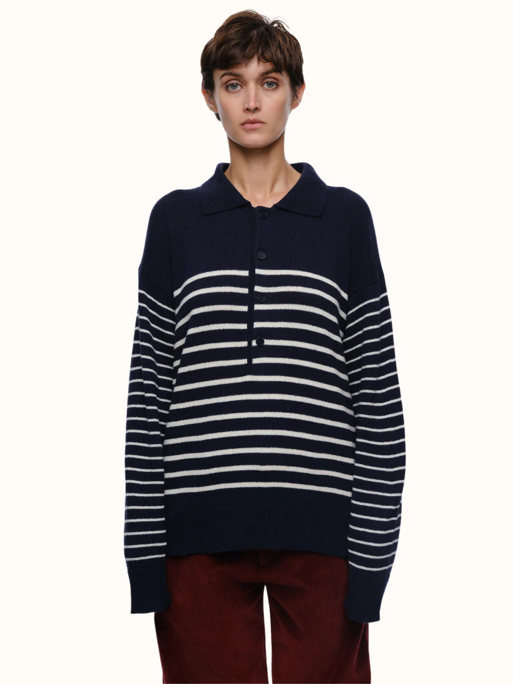 George Collar Sweater - Navy