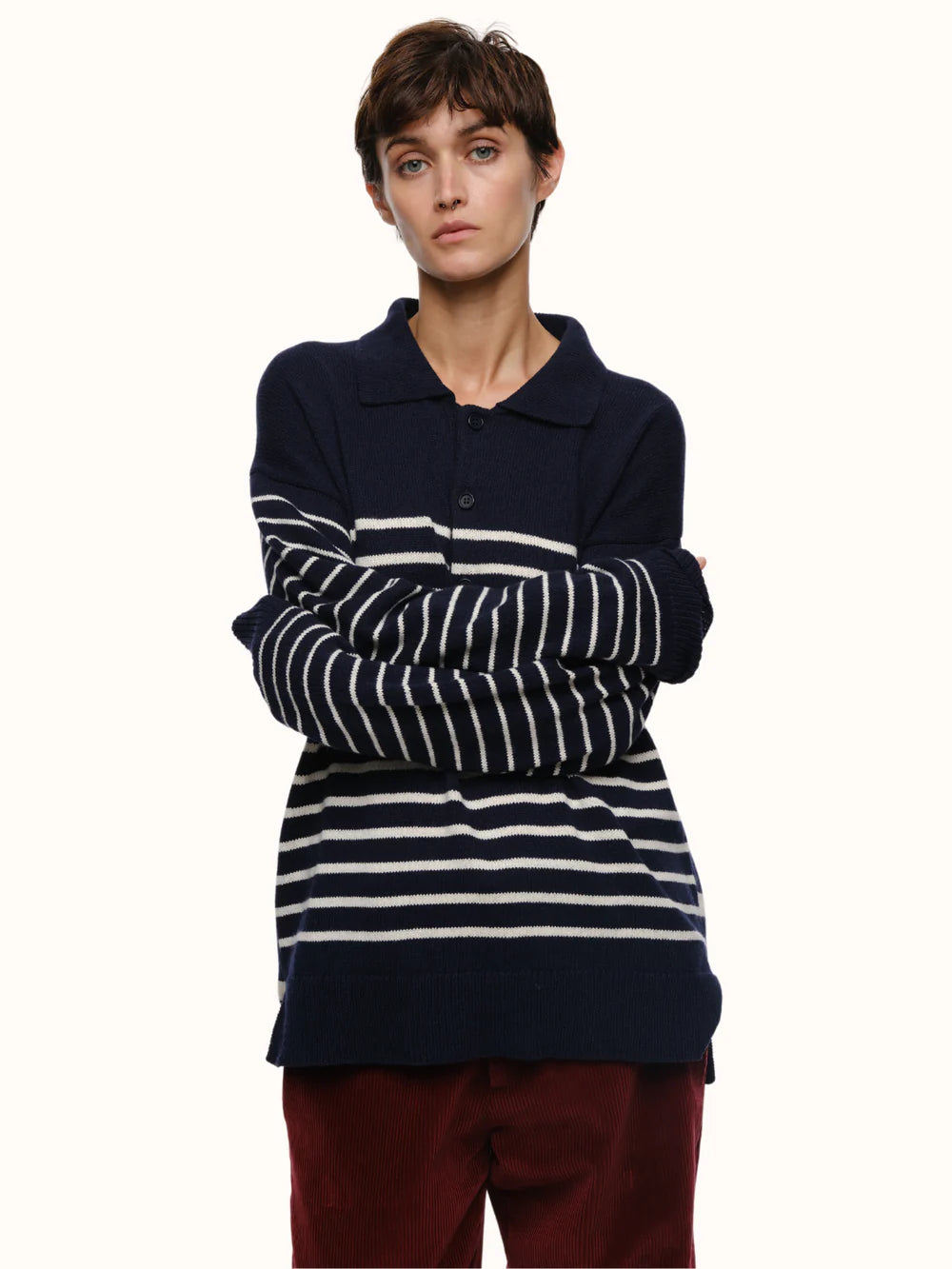 George Collar Sweater - Navy