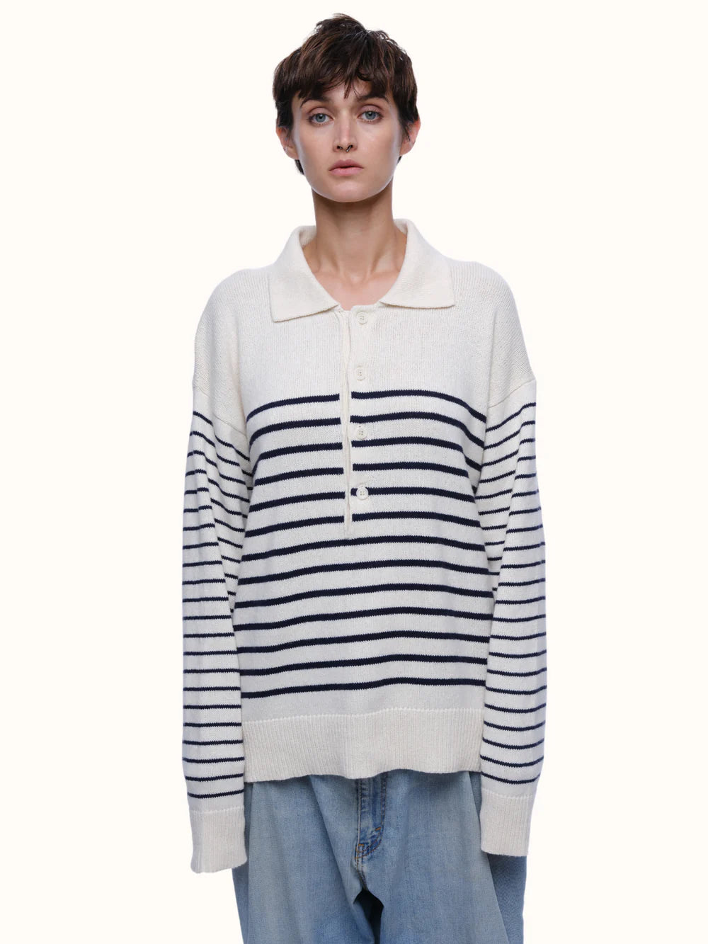 George Collar Sweater - Cream