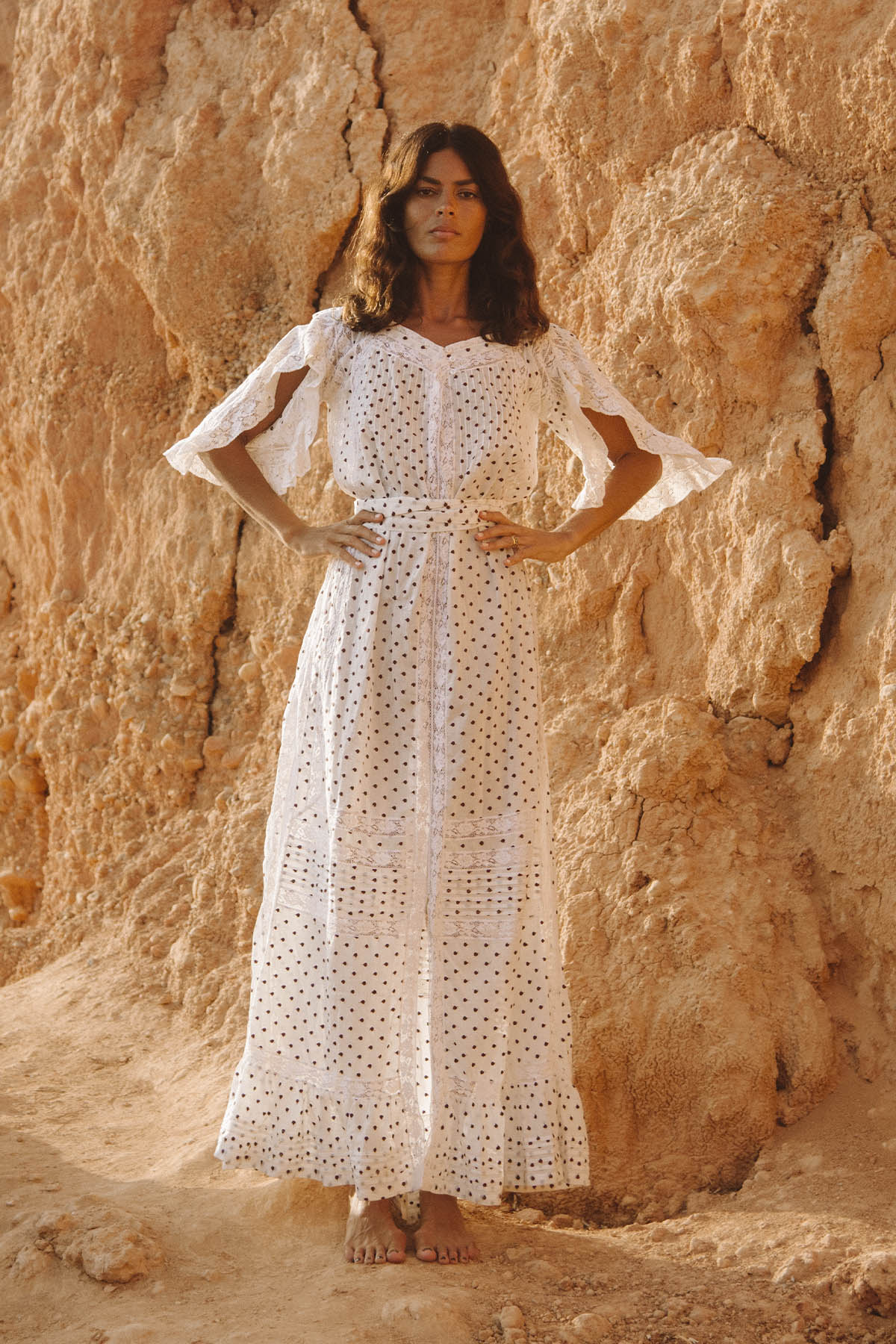 saint tropez dress with lace SAN TROPEZ FULL SKIRT MAXI DRESS