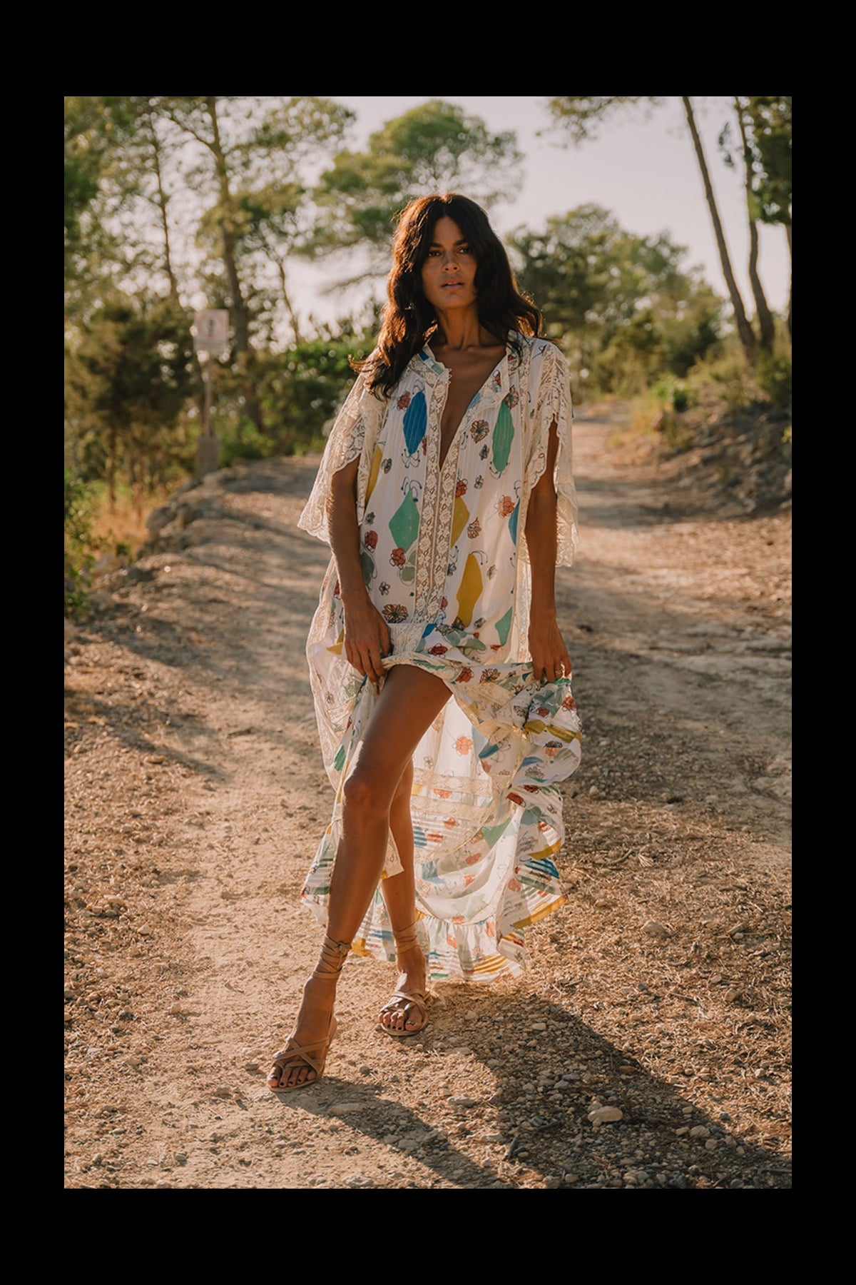 SAN TROPEZ FULL SKIRT MAXI DRESS I MEDIUM ROMBO