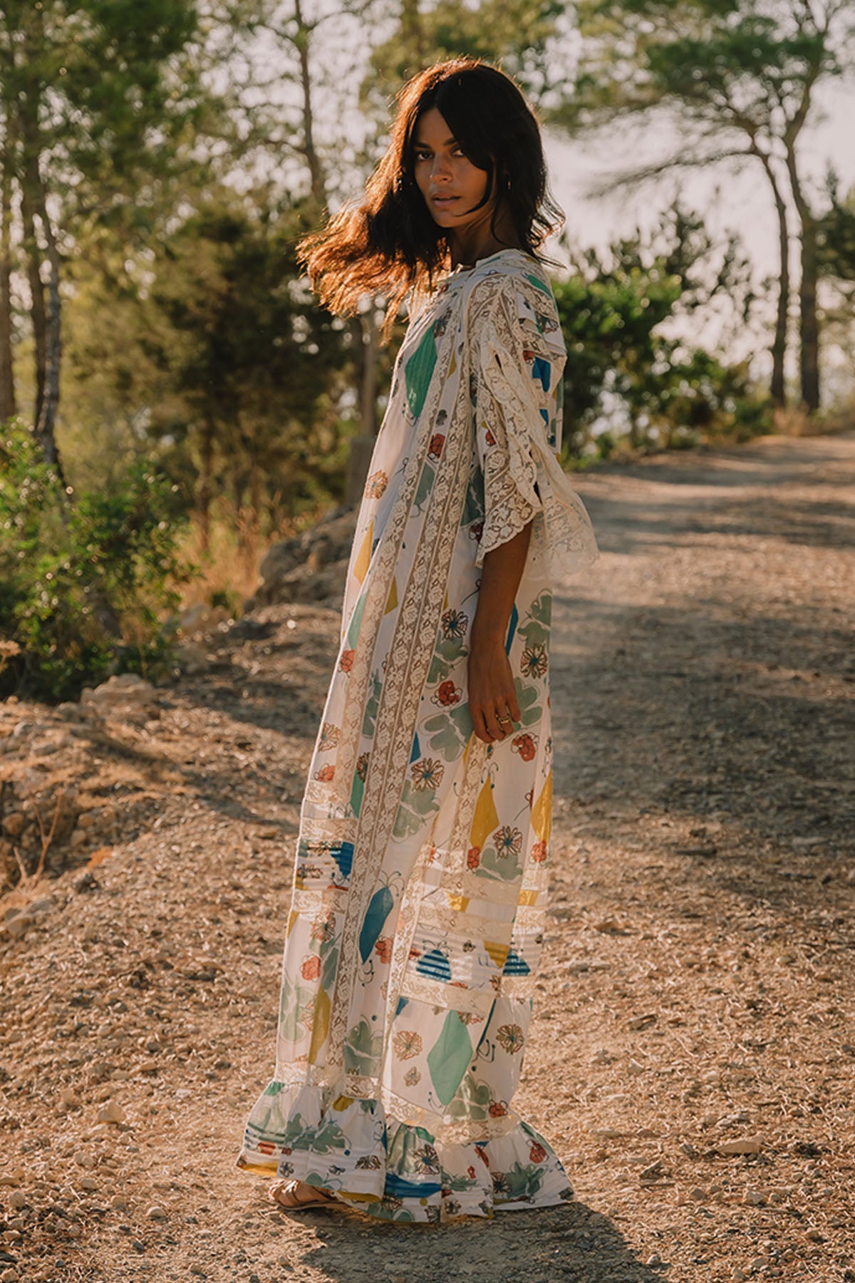 SAN TROPEZ FULL SKIRT MAXI DRESS I MEDIUM ROMBO