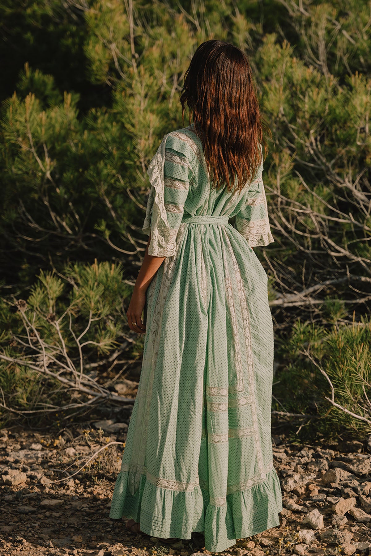 SAN TROPEZ FULL SKIRT MAXI DRESS I GREEN