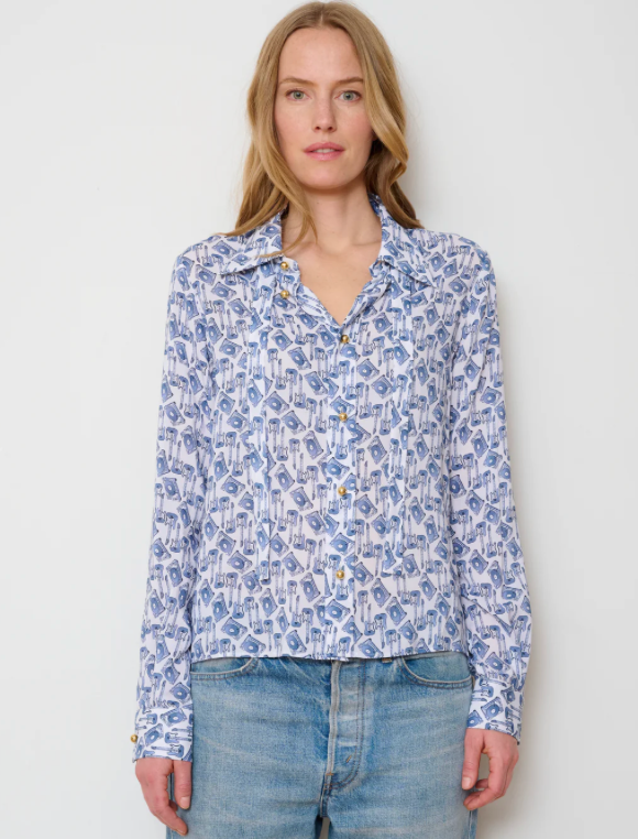 THE ACADEMY BLOUSE II - BLUE MULTI