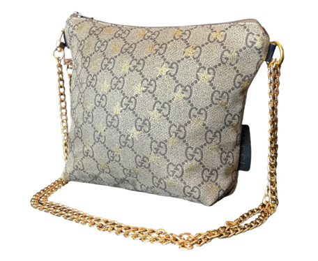 VINTAGE GUCCI LOGO STARS SCARF CROSSBODY BAG