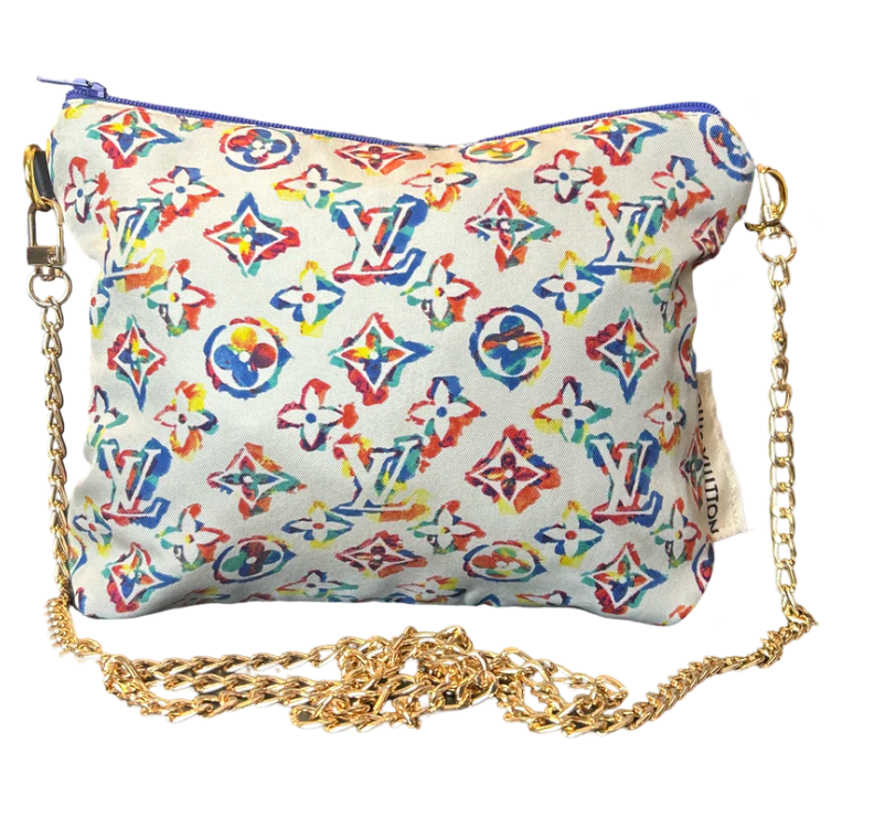 VINTAGE LOUIS VUITTON MONOGRAM SILK SCARF CROSSBODY BAG