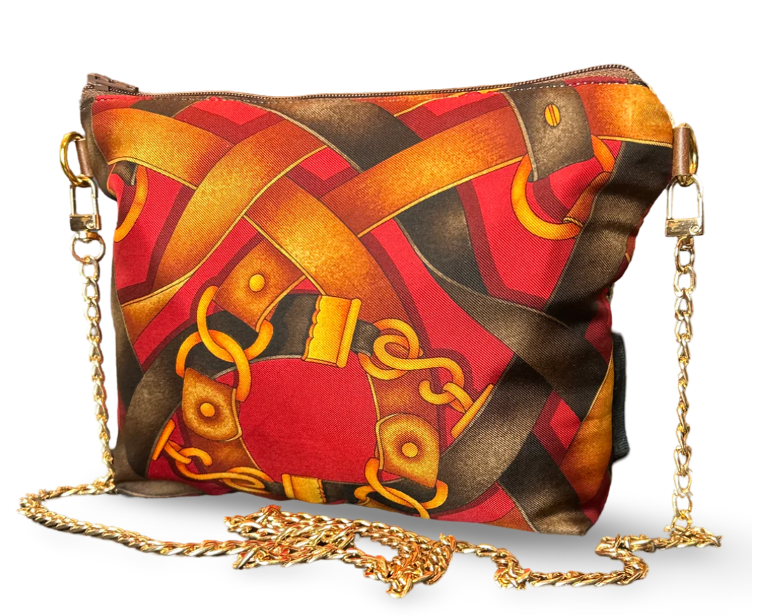 VINTAGE GUCCI HARNESS BAG SILK SCARF CROSSBODY BAG