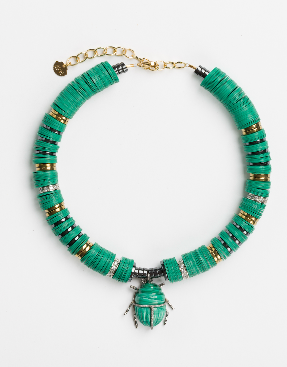 SCARAB MALACHITE PENDANT