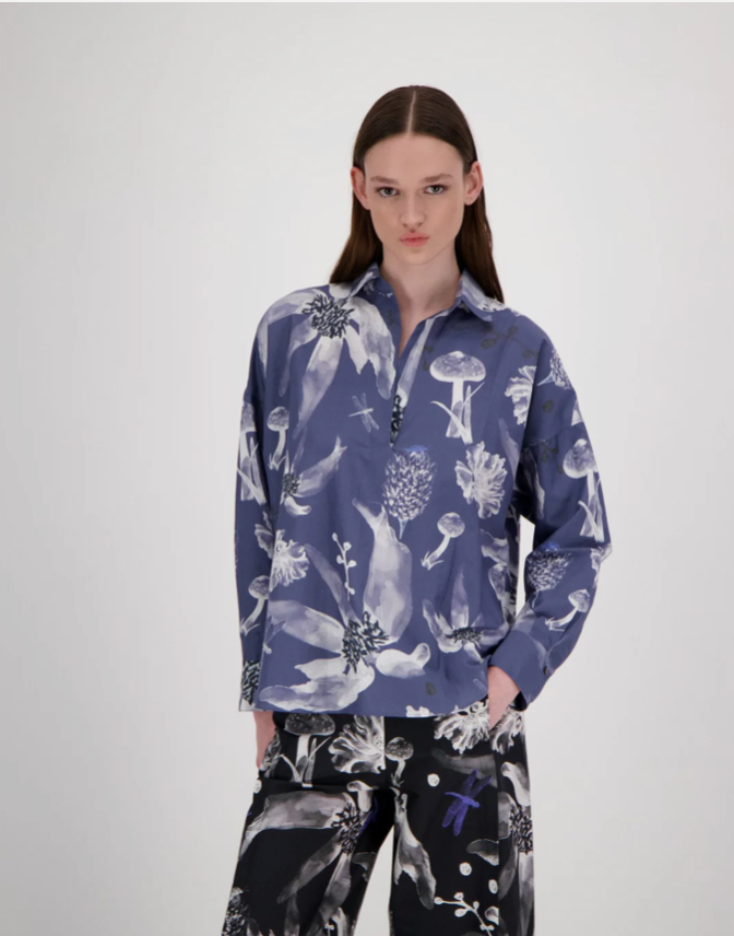 ESTHER SHIRT - BLUE / WHITE