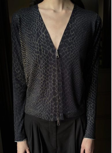 CASHMERE SNAKE PRINT CARDIGAN