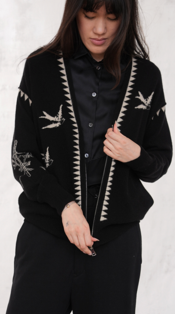CASHMERE JACQUARD MERMAID CARDIGAN