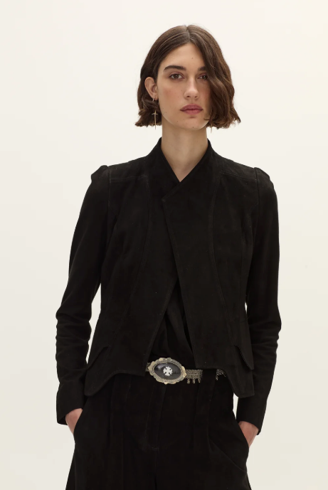 ESQUILA LEATHER JACKET - Black