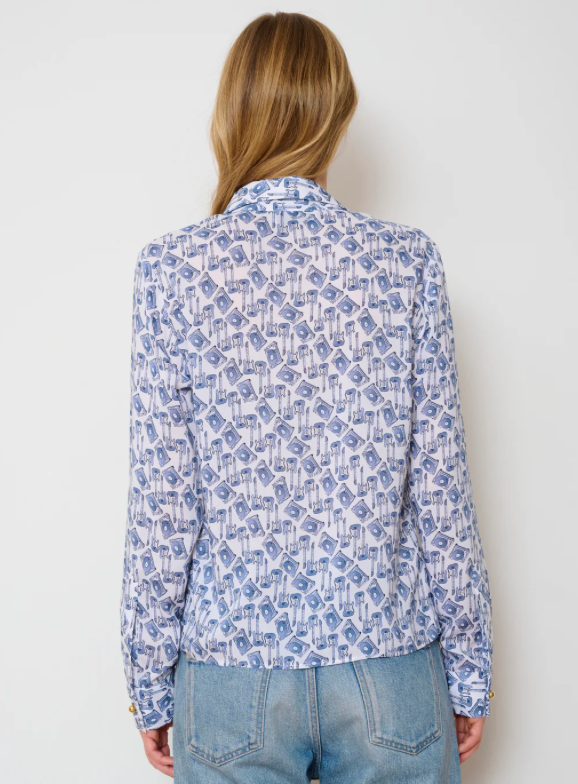 THE ACADEMY BLOUSE II - BLUE MULTI