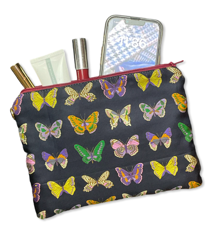 VINTAGE GUCCI FARFALLE BLUE SILK SCARF ALL-AROUND BAG