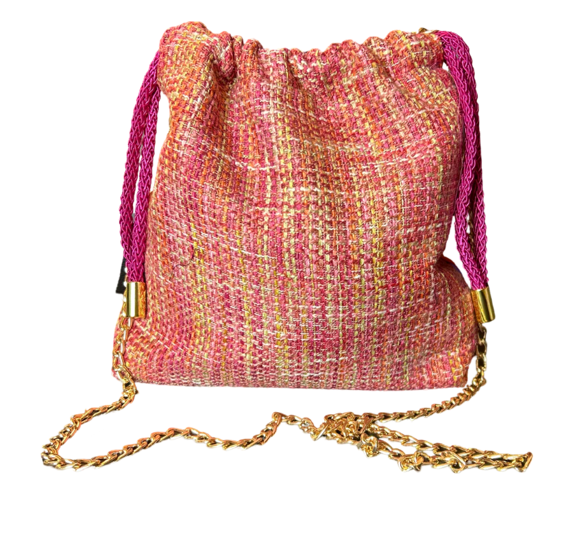 VINTAGE GUCCI POP ART EQUESTRIAN SILK SCARF DRAWSTRING CROSSBODY BAG