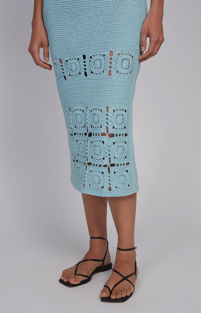 JANA CROCHET SKIRT I BLUE