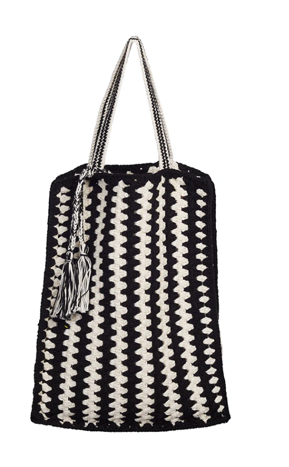 VERA TOTE BAG I IVORY/BLACK