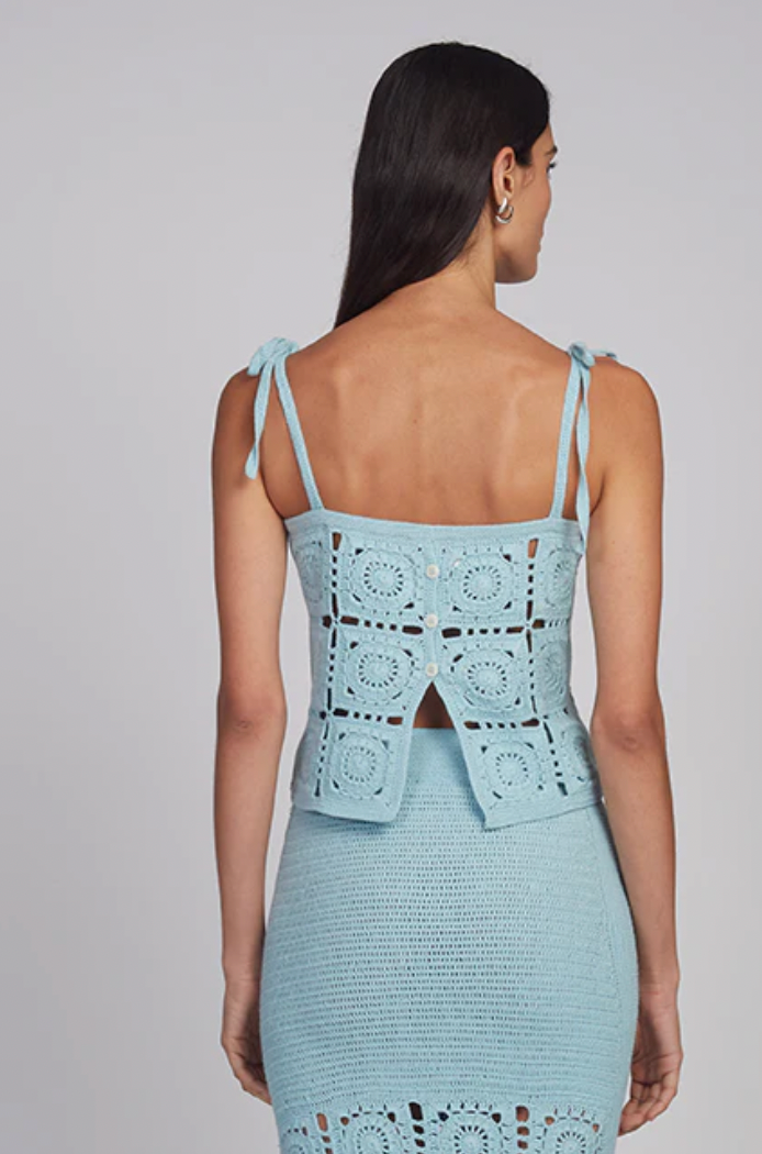 IOLA CROCHET TOP I SKY BLUE
