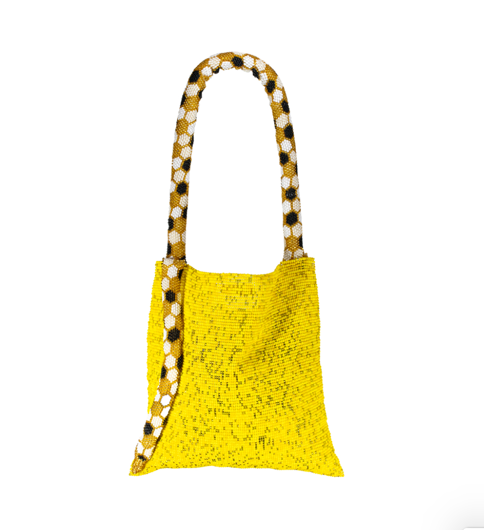 SMALL SERPENT IN WHITE, GOLD, BLACK & YELLOW
