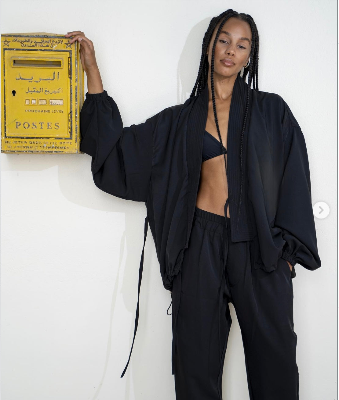 Moroccan LTD Edition Kimono-Bomber Jacket- BLACK -1 size