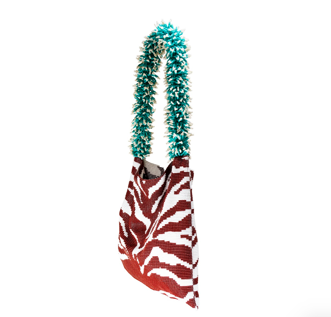 CLASH OF PRINTS BROWN, TURQUOISE & WHITE