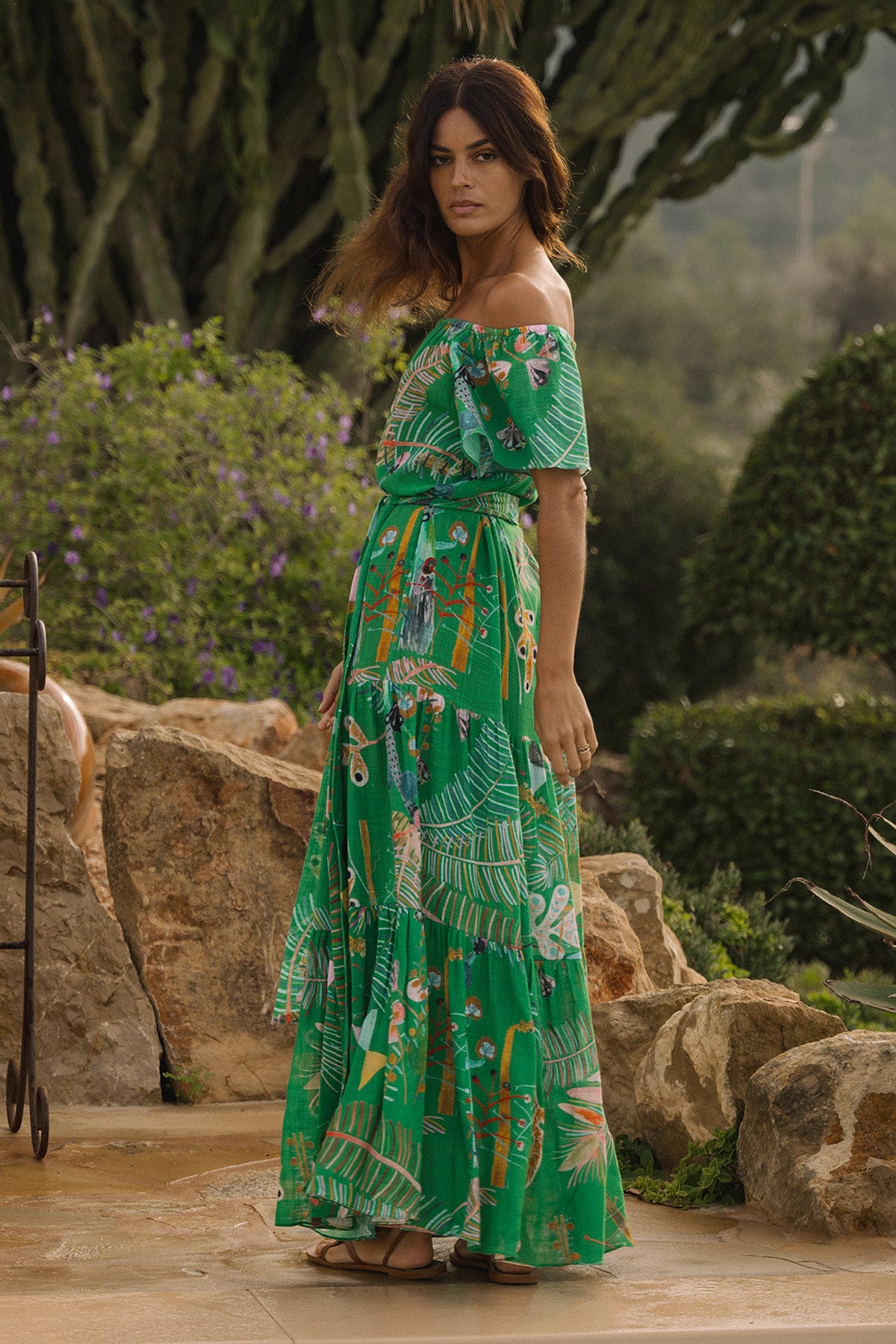 THALIA FLAIR SLEEVE ANKLE DRESS