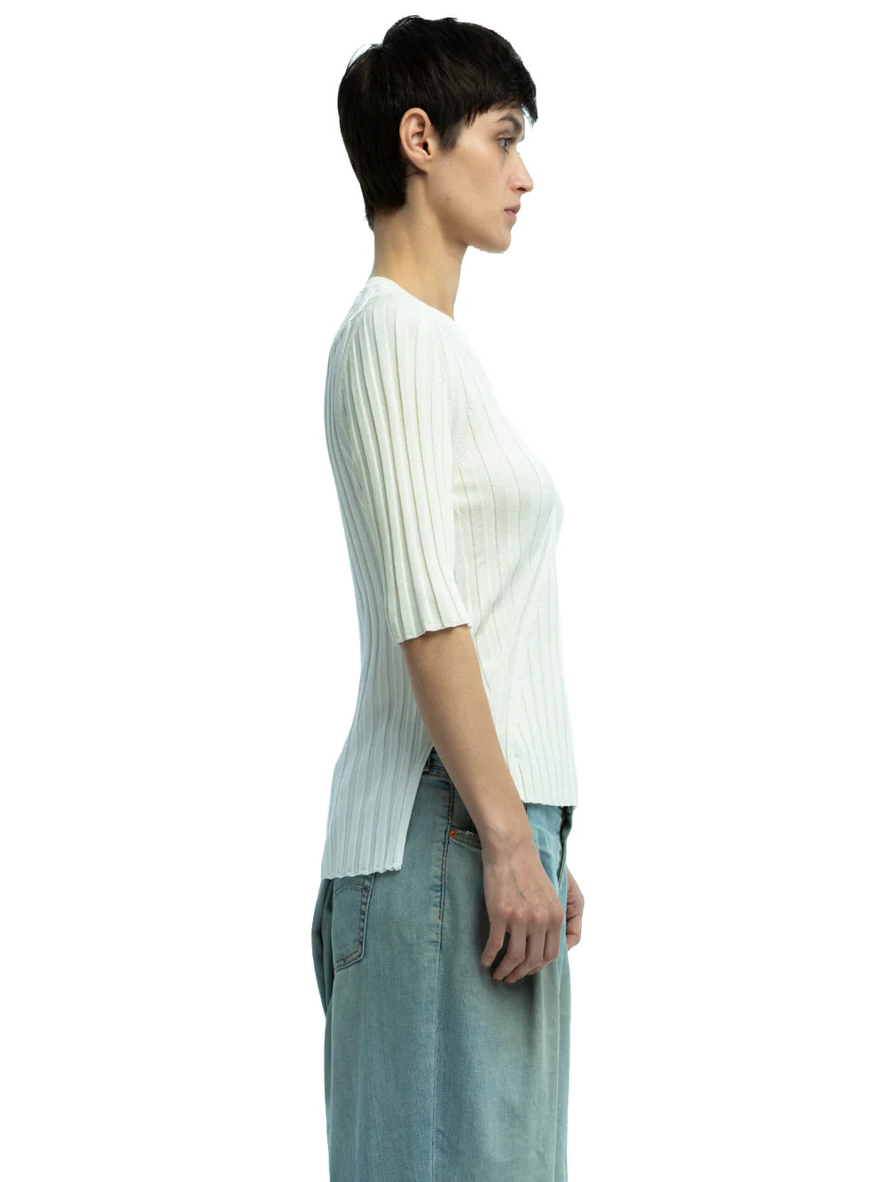 Luc Ribbed Short Sleeve Crewneck