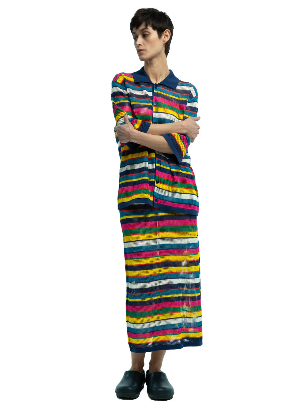 Wilms Mesh Stitch Stripe Skirt