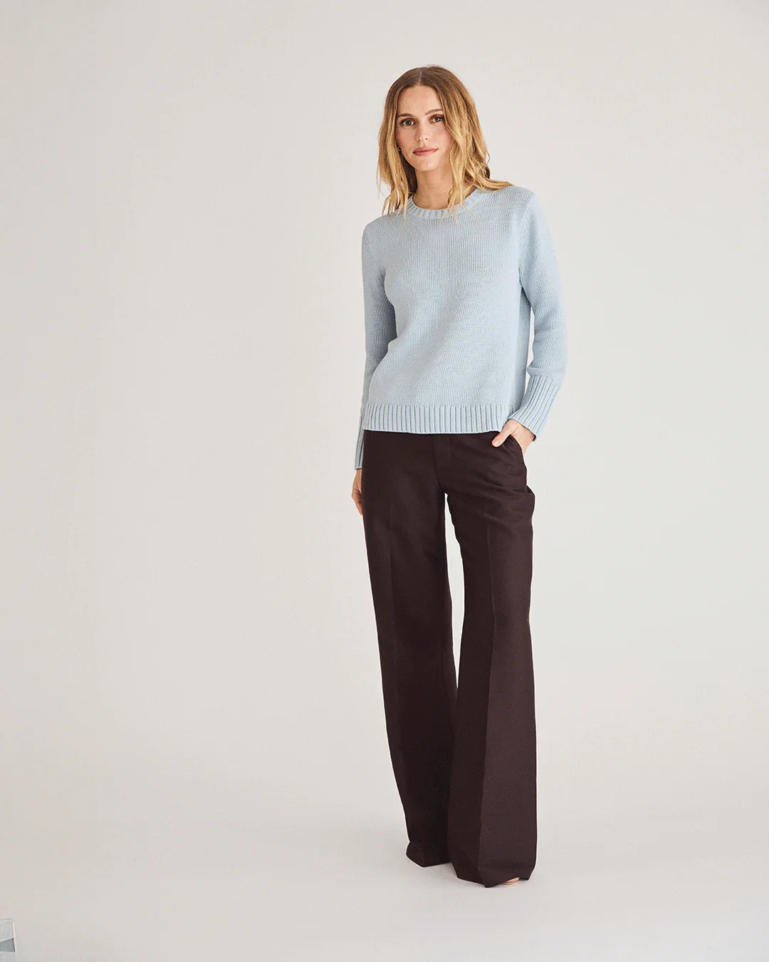 The Addison Cotton Sweater - Sky Blue