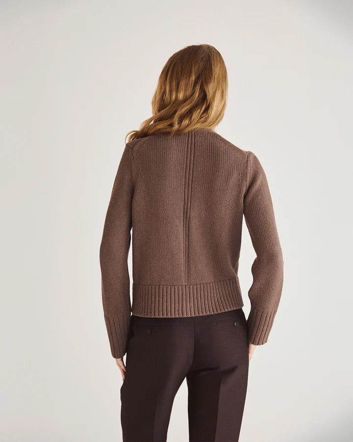The Ellis Cotton Cardigan - Cocoa Heather