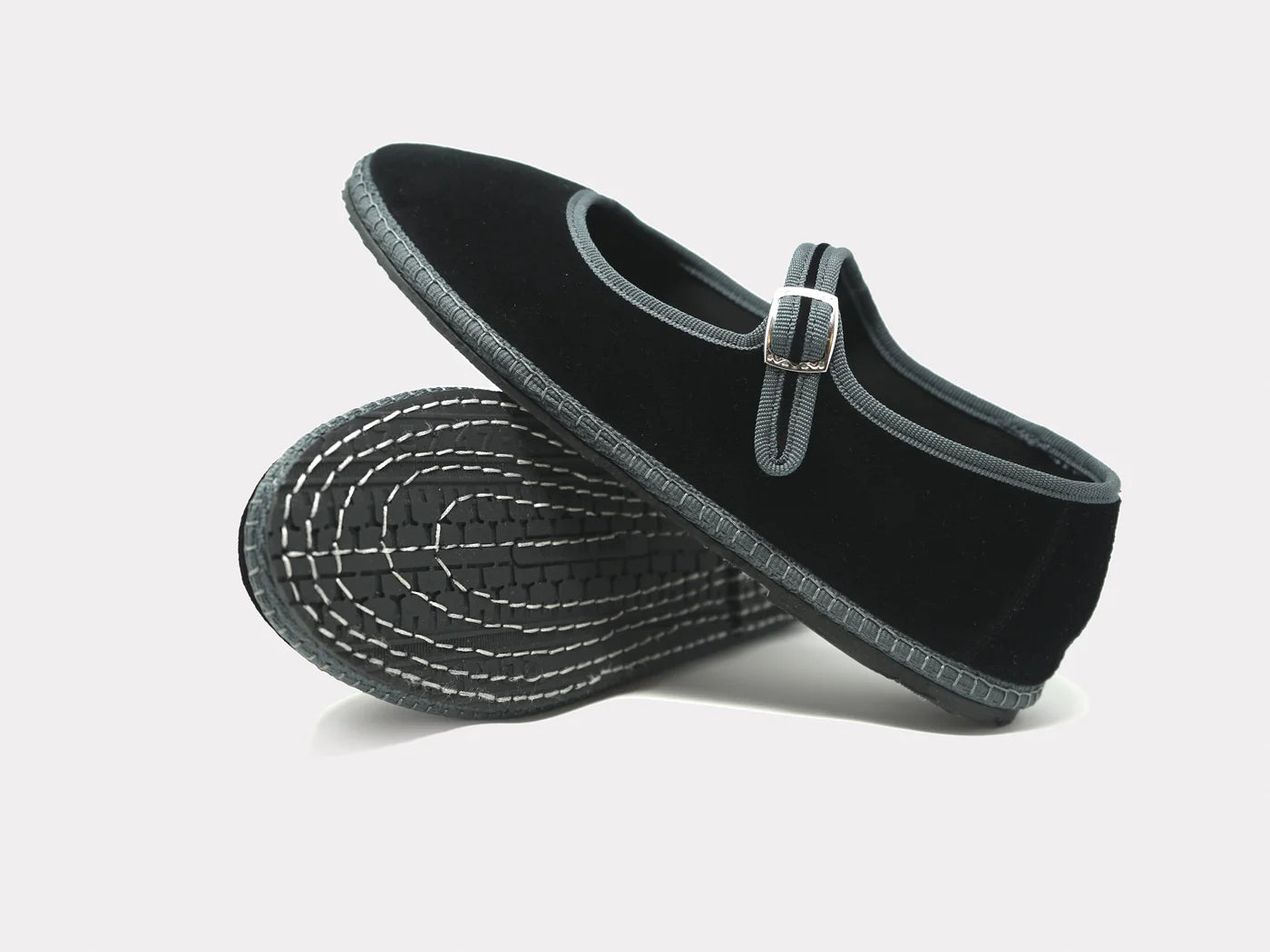 Furlane: Mary Jane Slippers - Black