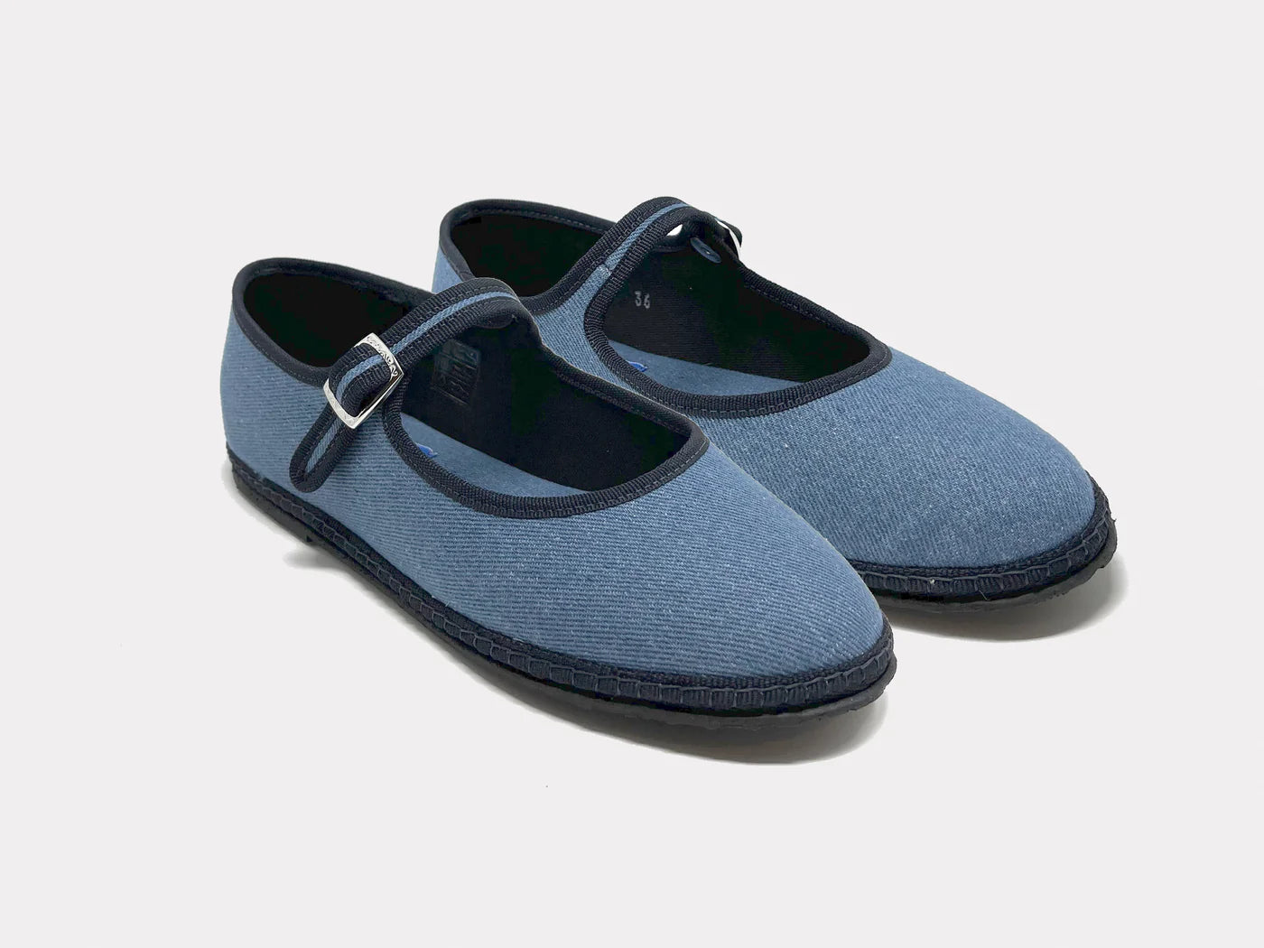 Furlane: Mary Jane Slippers - Denim Blue