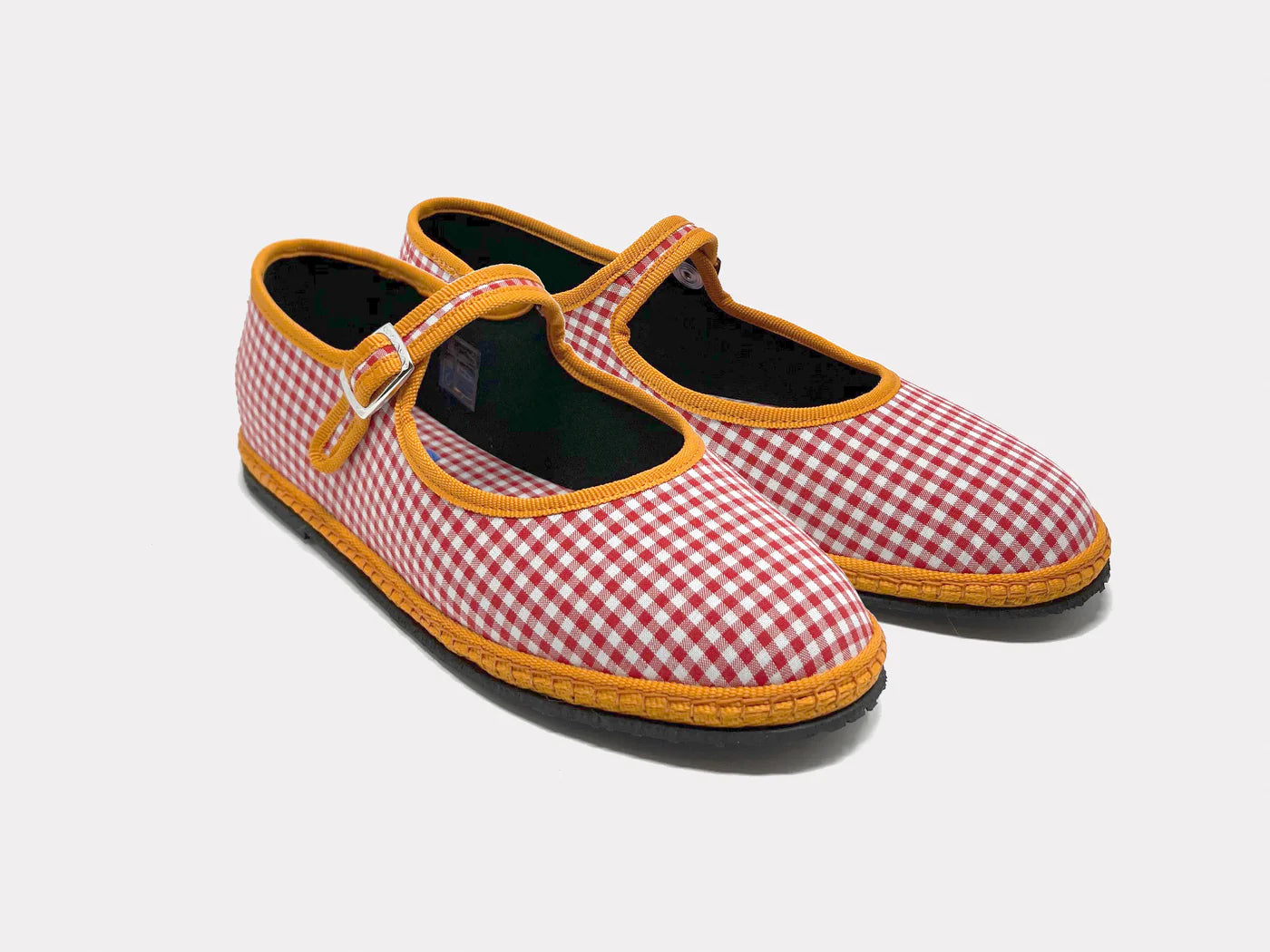 Furlane: Mary Jane Slippers - Red Gingham