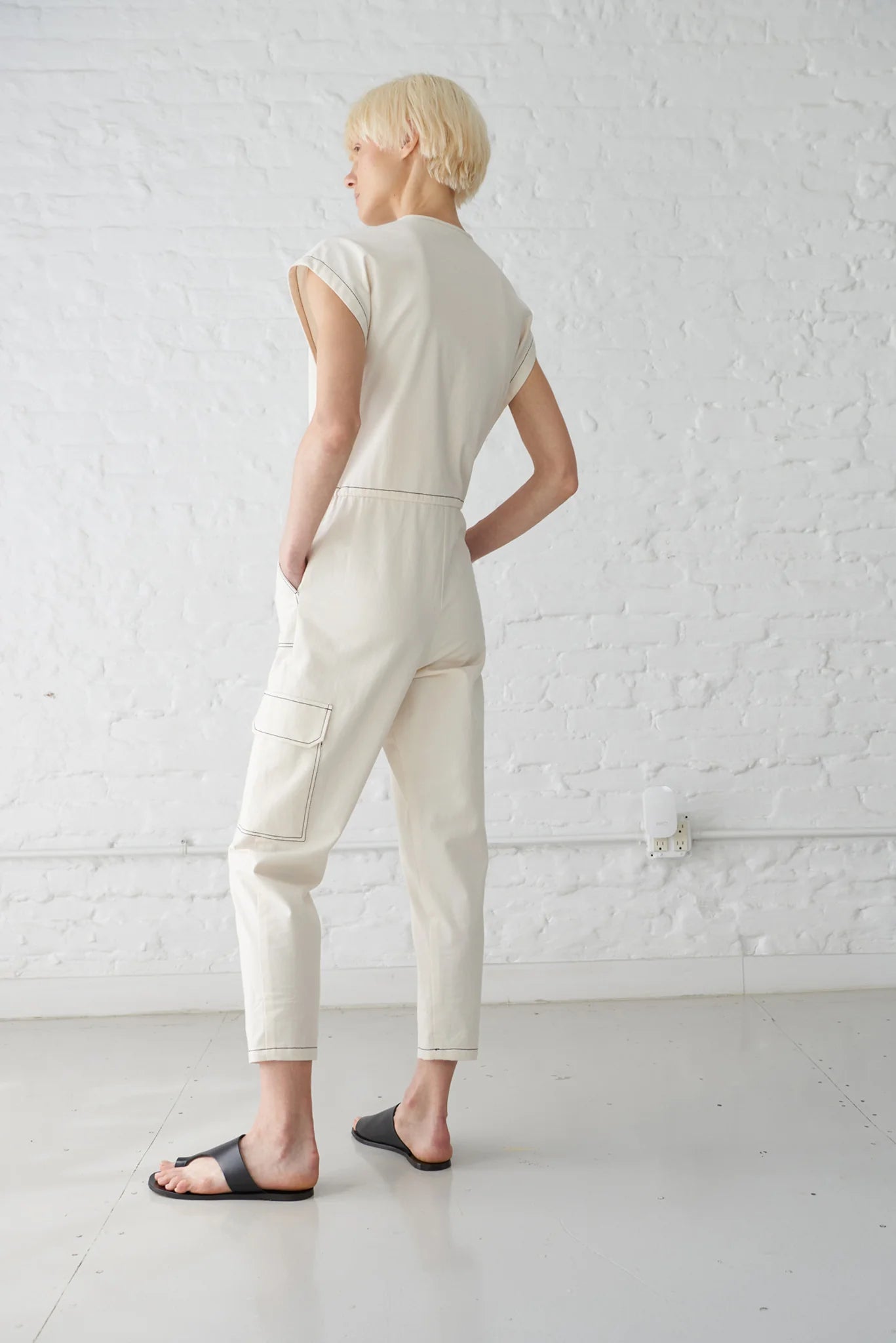 Traci Japanese Denim Jumpsuit - Ivory