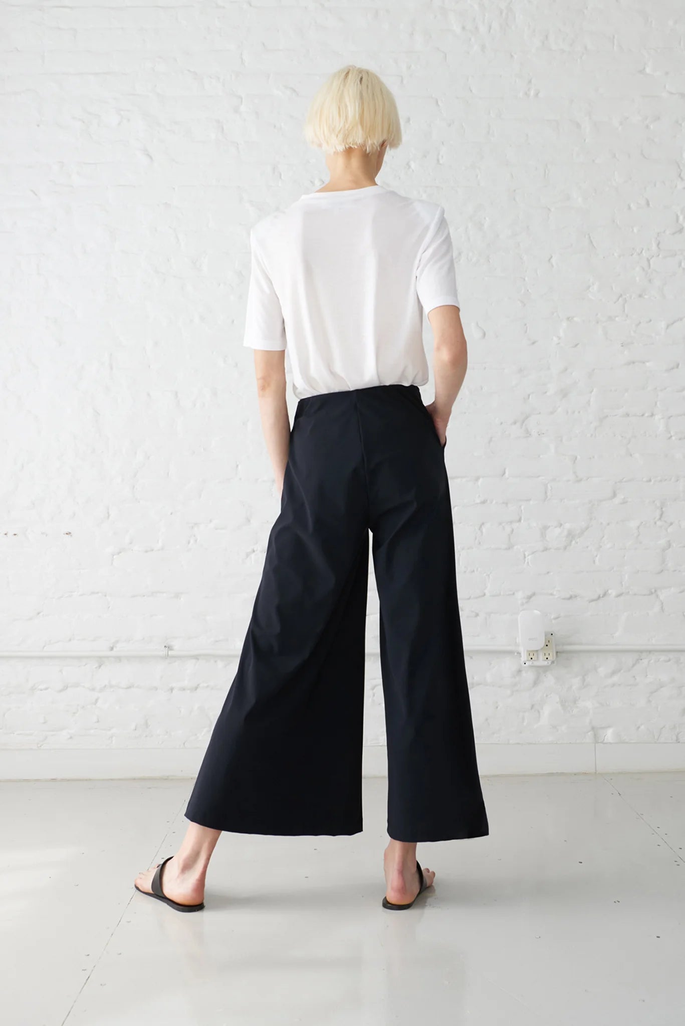 Anette Italian Jersey Palazzo Pants - Black