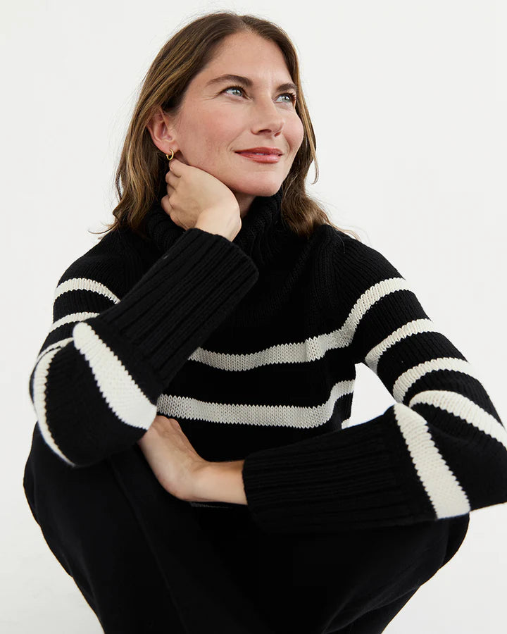 The Wynn Stripe Cotton Turtleneck