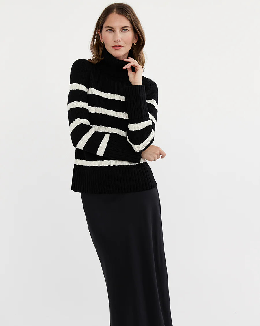 The Wynn Stripe Cotton Turtleneck