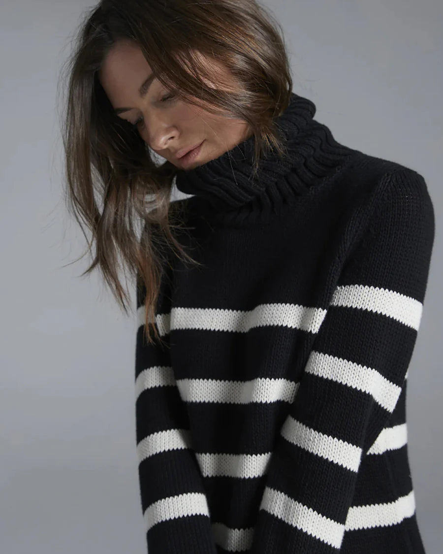 The Wynn Stripe Cotton Turtleneck